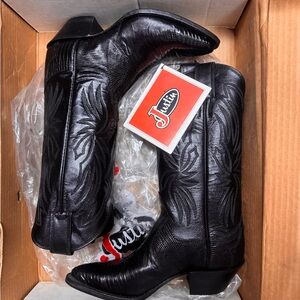 Justin’s boots black iguana lizard style #L4705 size 5B